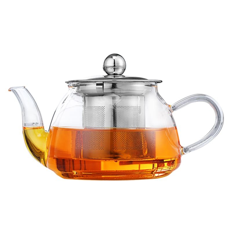Leaf Tea Pot Infuser Strainer Kettle Heat Resistant Loose Glass Stainless  Steel